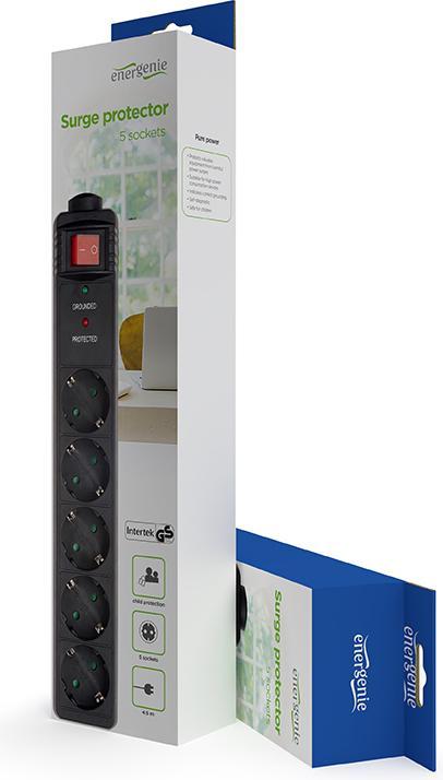 Produktbild Gembird SPG5-C-15, Überspannungsschutz Steckdosenleiste, AC (5 x, CEE 7/3, 4.50 m)