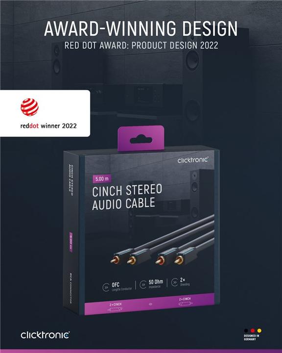 Image du produit clicktronic Câble audio stéréo (5 m, RCA)