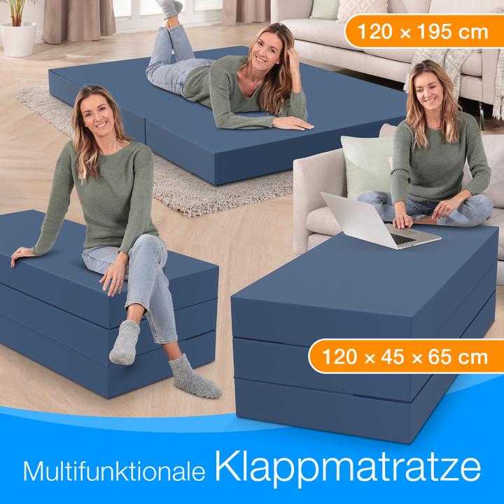 Actual product image Bestschlaf Klappmatratze, 3-teilige Faltmatratze, Reisebett, Gästematratze (120 x 195 cm, Foam core)