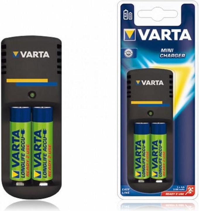 Immagine prodotto Varta Mini caricatore (2 pz., AA, 2100 mAh, Batteria + Caricabatterie)