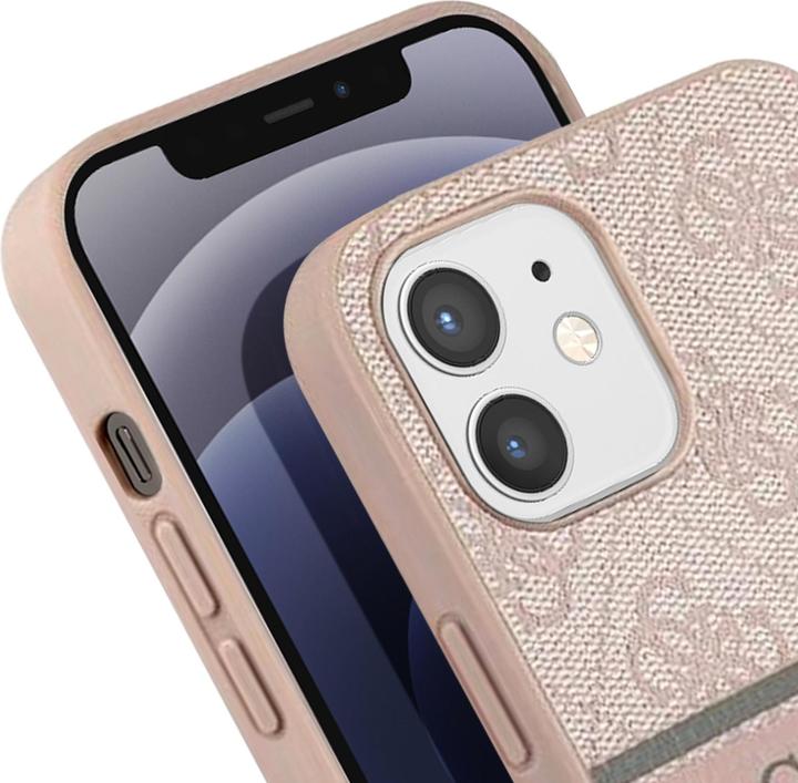 Immagine prodotto Guess Copertina rigida 4G a strisce stampate (Realme 12 Pro+, Apple iPhone 12)