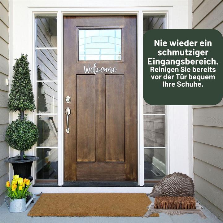 Produktbild Novaliv Gusseiserne Schuhbürste mit Tiermotiv Igel Premium Qualität einfache Handhabung für (1 x)