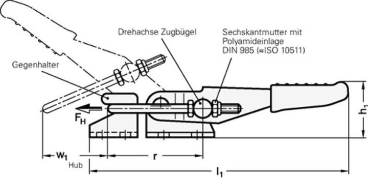 Produktbild Ganter Verschluss-Spanner GN 851 Stahl Haltekraft FH 1600 N