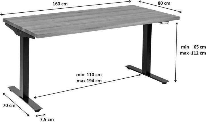 Actual product image Kare Design Desk Office Symphony Oak Black 160x80