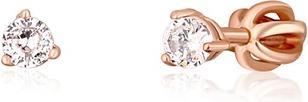 Actual product image JVD Charming bronze stud earrings with zircons SVLE1501XH2RO0 - Diameter: 0.4 cm