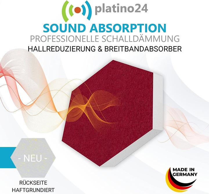 Image du produit Platino24 Absorbeur acoustique Bordeaux (6 pcs)