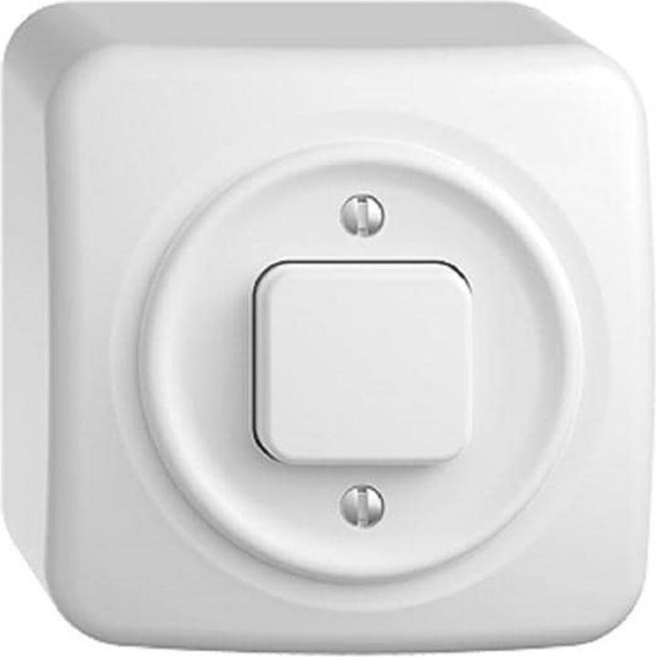 Actual product image Feller Surface-mounted switch STANDARDdue 6/1 L, White