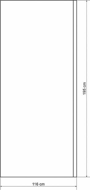 Actual product image Masterjero SHOWER WALL GLASS116X195CM 8MM CHROME