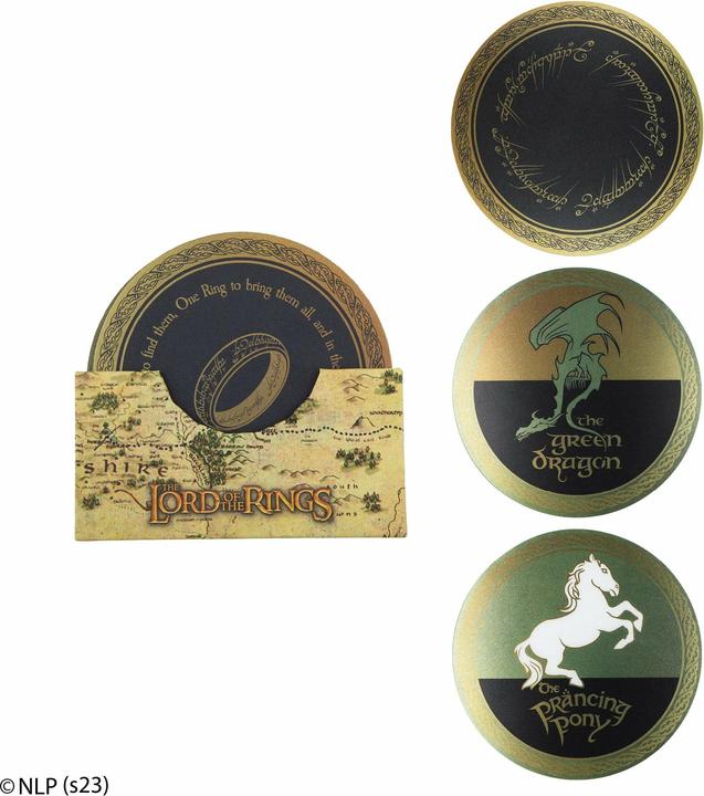 Actual product image Cinereplicas Lord of the Rings: Coaster (Set of 4) (4 x, Glass coaster)