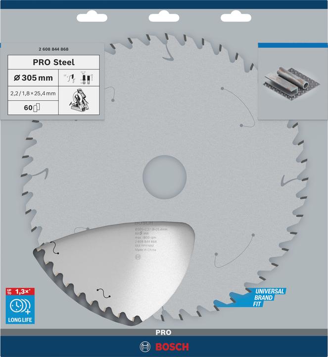Produktbild Bosch Professional Zubehör PRO Steel Kreissägeblatt, 305 x 2,2 x 25,4 mm, T60