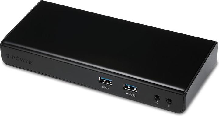 Produktbild 2-Power USB 3.0 Dual Display Docking Station includes power cable. For UK,EU. (USB-A)