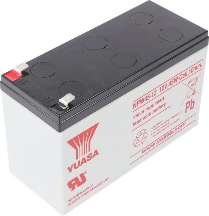Actual product image Yuasa NPW45-12 Blei PB Akku 12 Volt, 8500mAh mit Faston 6,3 mm Kontakten (12 V, 8.50 Ah)