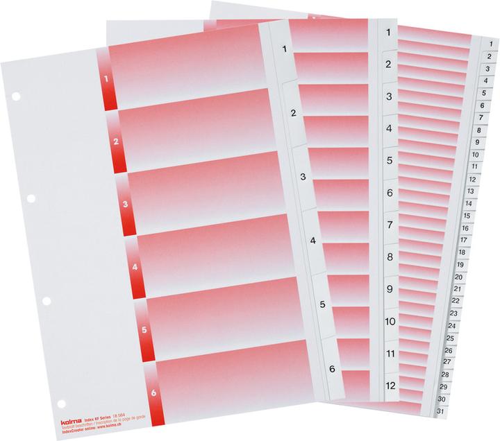 Immagine prodotto Kolma Indice A4 forte 1-15 15 pezzi bianco