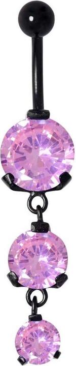 Bijouteria Bauchpiercing (Chirurgenstahl 316L, PVD Beschichtung (schwarz), Zirkonia)