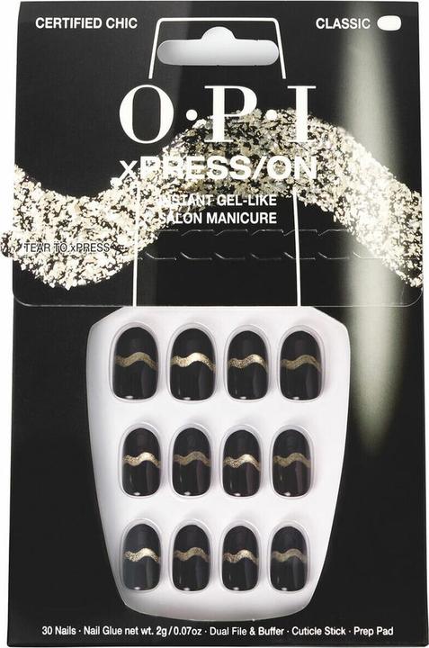 Immagine prodotto OPI Xpress/On Nail Art (Unghie artificiali, Nero, color oro)