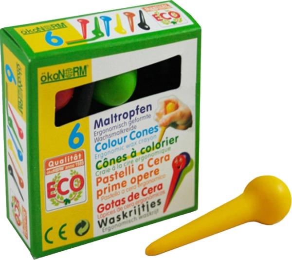 Produktbild ÖkoNorm Maltropfen (Grün, Rot, Blau, Gelb, Schwarz, 6 x)