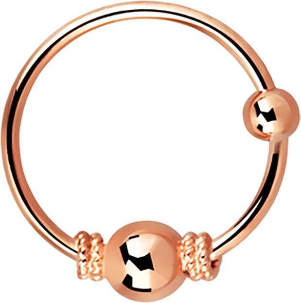 Immagine prodotto Star Piercing Anello Micro Piercing con piccola spirale in corda stretta e pallina da 3 mm in oro rosa (Argento 925, senza ottone)