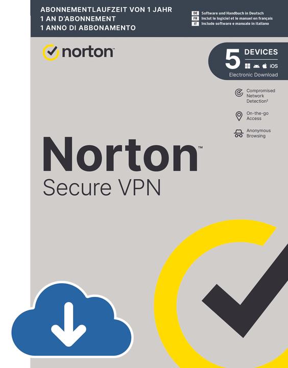 Norton Secure VPN (1 User, 5 Geräte/User, 12 Monate)