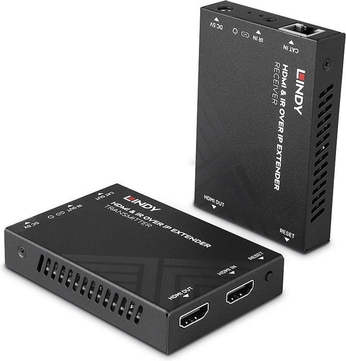 Image du produit Lindy HDMI & IR via IP Extender Étend la portée du signal HDMI en utilisant un réseau IP