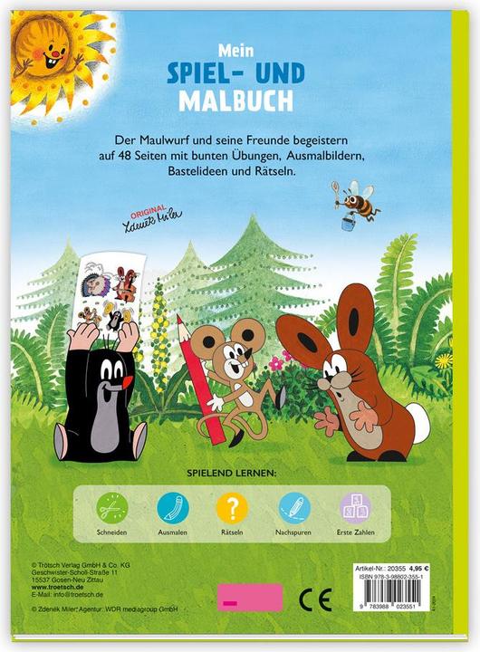 Produktbild Der kleine Maulwurf Mein Spiel- und Malbuch