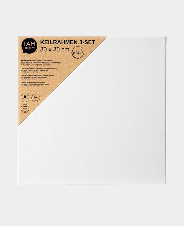 Immagine prodotto I Am Creative Telaio per barella 3-set BASIC (30 x 30 cm)