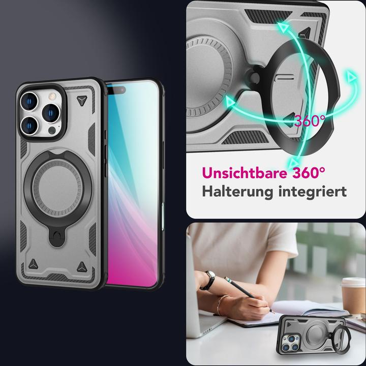 Actual product image Nalia Stormguard - Stossfeste MagSafe Panzer Hülle mit Ring - Military Kickstand Cover (Apple iPhone 16 Pro Max)