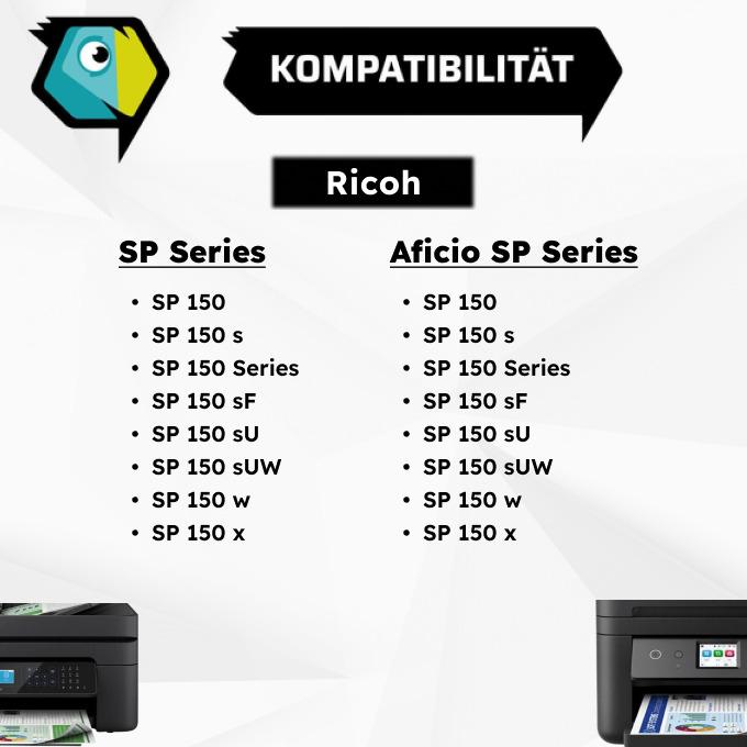 Produktbild Inkadoo Toner kompatibel zu Ricoh 408010 / TYPE150HC Toner, schwarz Schwarz (BK)