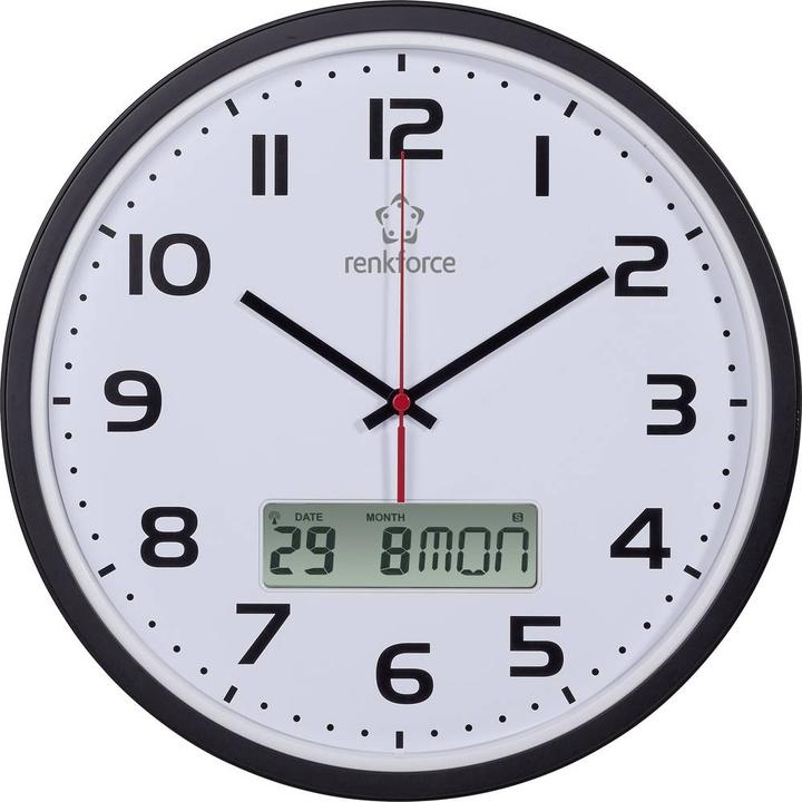 Renkforce Funk-Wanduhr mit LC-Display (32 cm)