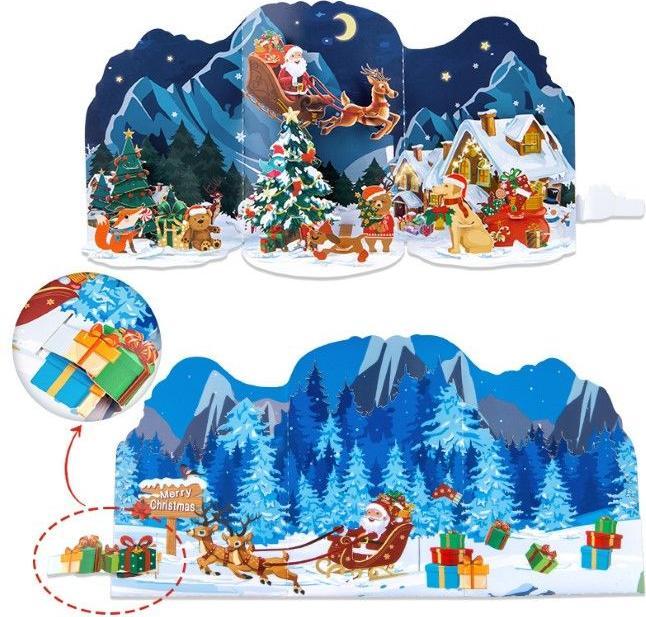Produktbild MU Classic 3D Pop-Up Weihnachtskarte Saluts Series (1 Stk.)