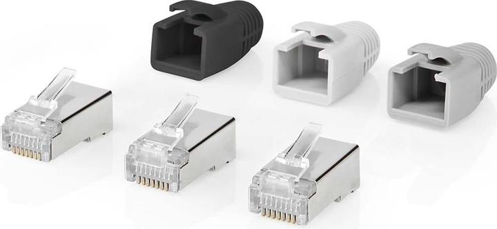 Immagine prodotto Nedis CCBW89380GY Spina RJ45 Pass Through Fixed/Split FTP CAT6a Straight Placcato oro 10 pz. (F/FTP, CAT6a, 0.04 m)