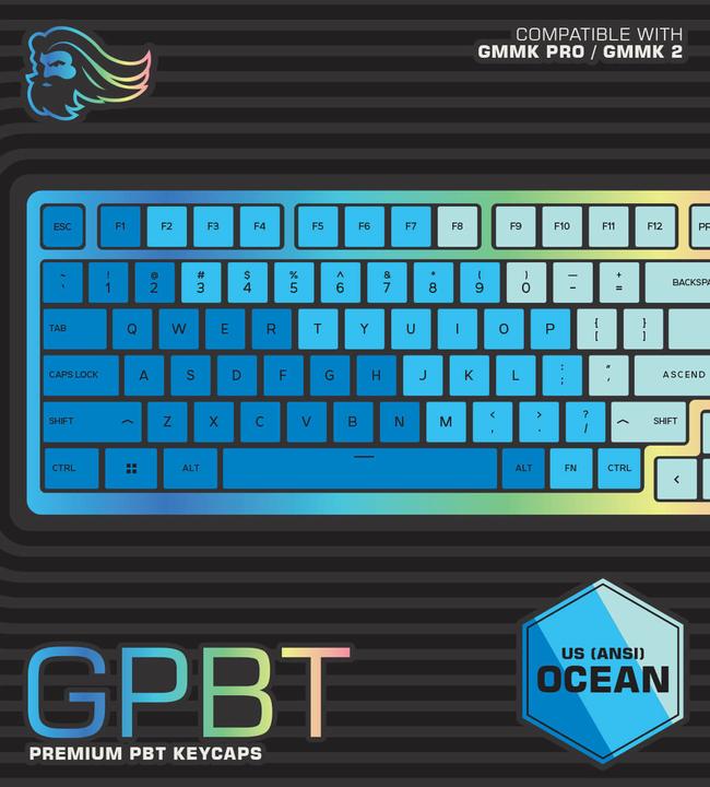 Immagine prodotto Glorious PC Gaming Race GPBT Keycaps - 114 keycaps PBT, ANSI, layout USA, Caraibi