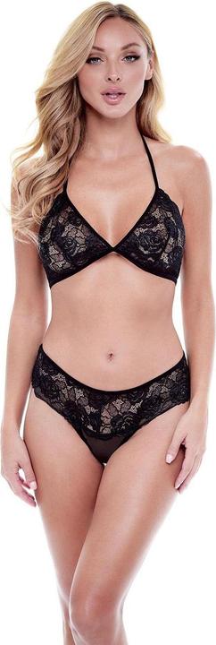 Immagine prodotto Baci XGEN 2Pc Eco Bra & Panty Set - Set di reggiseno e mutandine in pizzo nero - Taglia M/L (UK 12-14) (M, L)