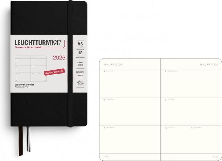 Produktbild Leuchtturm1917 Leuchtturm 1w/2s.Pocket Hc Schwarz (A6, Deutsch)