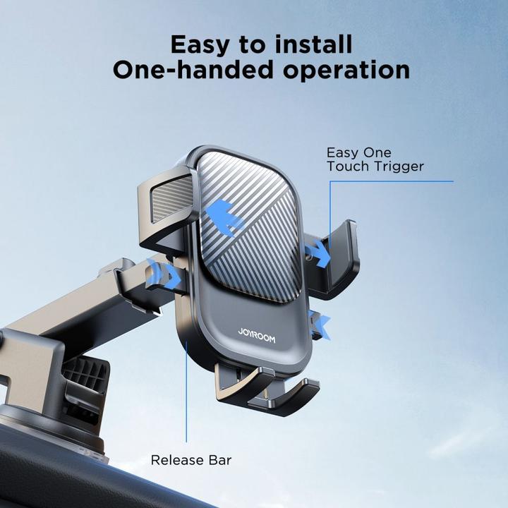 Actual product image Joyroom JR-OK6 car phone holder on the dashboard - black