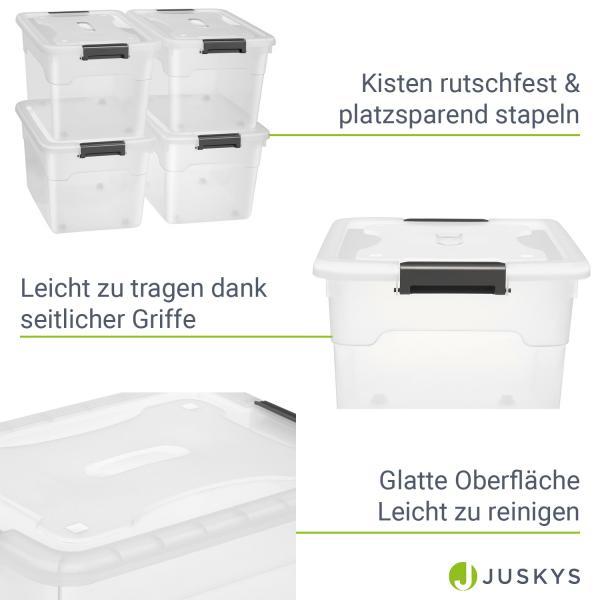 Immagine prodotto Juskys Set di scatole portaoggetti con coperchio (45 l)