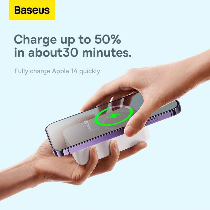Productafbeelding Baseus Powerbank Magnetic Mini 20000mAh 20W (wit) (20000 mAh, 20 W, 74 Wh)