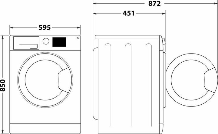 Actual product image Whirlpool WSB 725 D EN Front loading washing machine 7 kg 1200 rpm White (7 kg, Left)