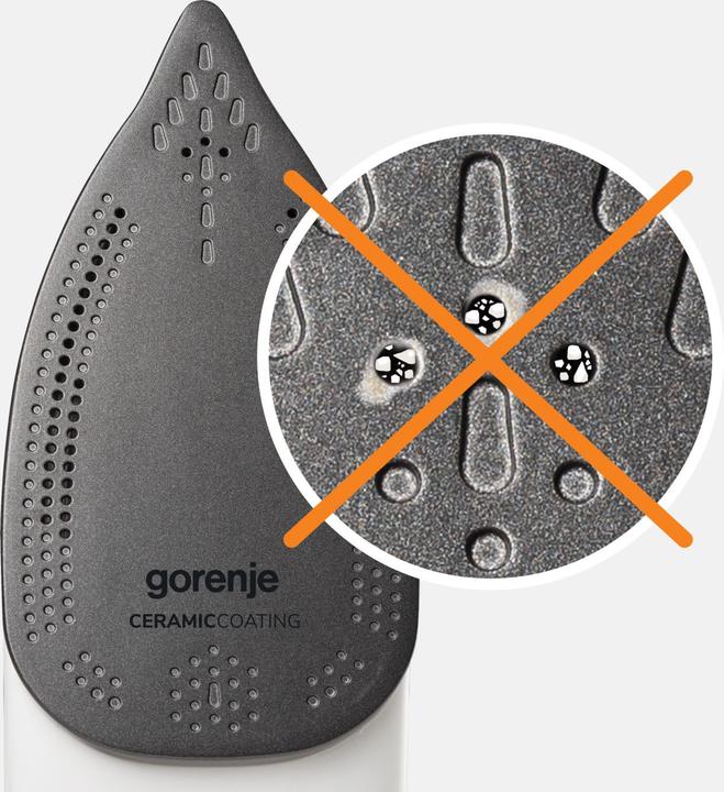 Actual product image Gorenje SIH1800BLT Steam Iron, 1800 W, Water tank capacity 250 ml, Continuous steam 25 g/min, Blue/White (1800 W, 80 g/min)