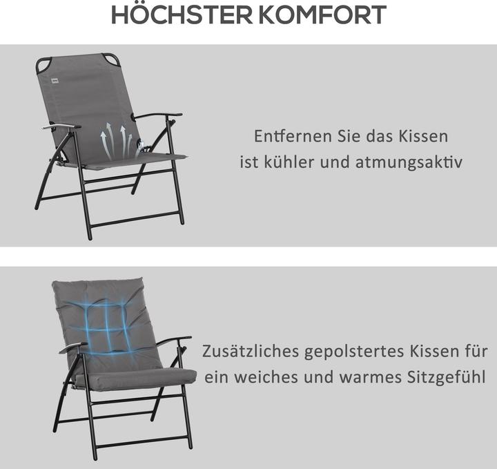 Immagine prodotto Outsunny Campingstuhl Metall, Polyester Grau