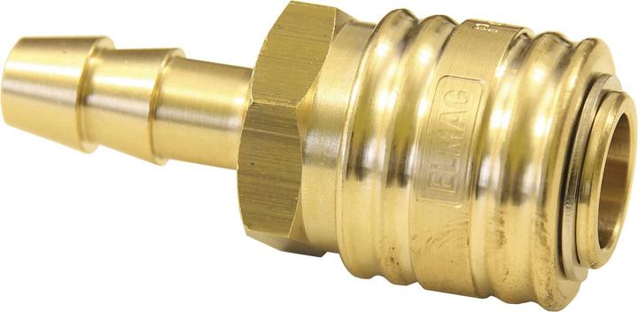 Elmag Euro Druckluftkupplung Schnell-Kupplung aus Messing mit 13 mm Schlauchtülle
