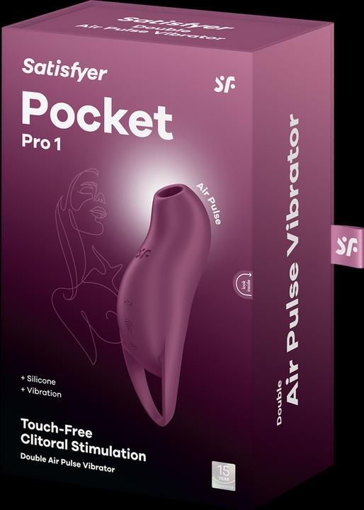 Actual product image Satisfyer Pocket Pro 1 Clitoris Stimulator Light Blue