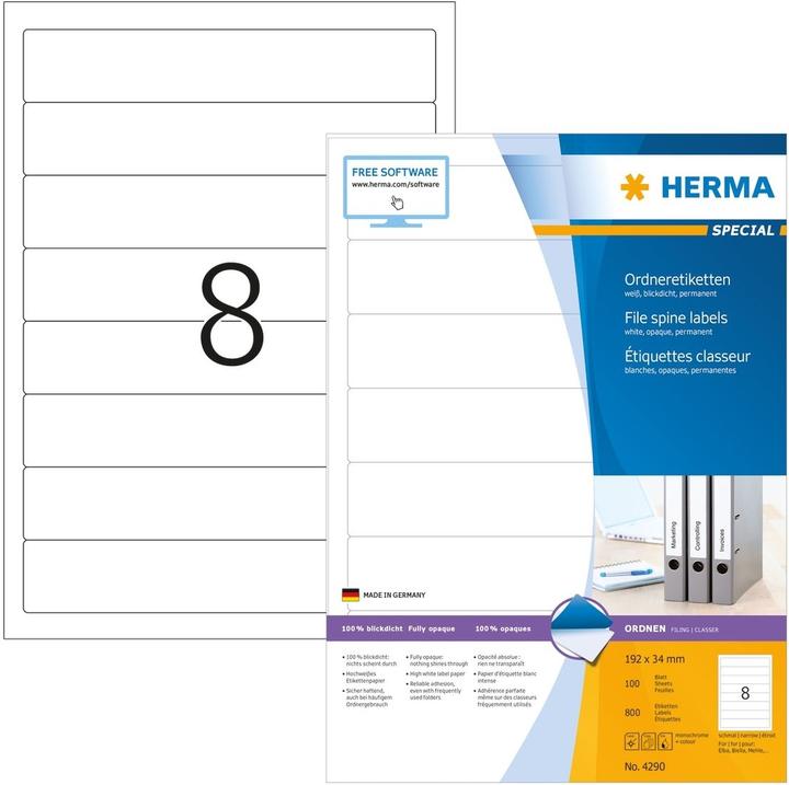 Actual product image HERMA Folder labels A4