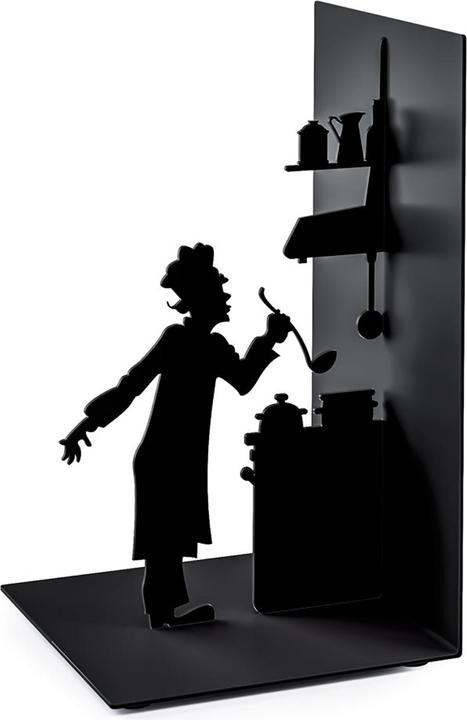 Balvi 26532 Bookend Le Chef black - Metal bookend, black (10 x 10 x 17 cm)