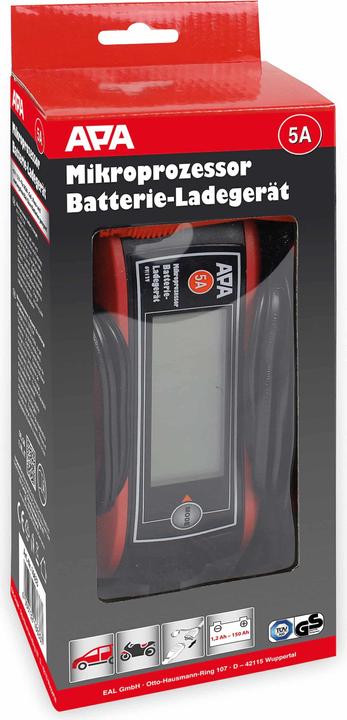 Produktbild APA Automatikladegerät Mikroprozessor Batterie Ladegerät 6/12 V, 5 A (12V, 6V, 5 A)