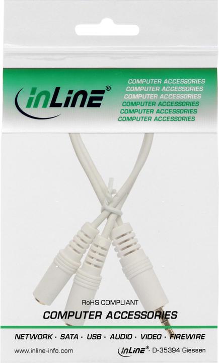 Produktbild InLine Klinken Y-Kabel (0.10 m, 3.5mm Klinke (AUX))
