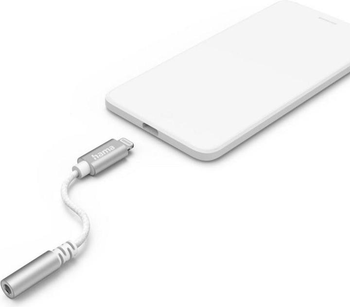 Productafbeelding Hama Lightning Adapter naar 3.5mm Audio Jack, Wit (3,5 mm aansluiting, Bliksem)