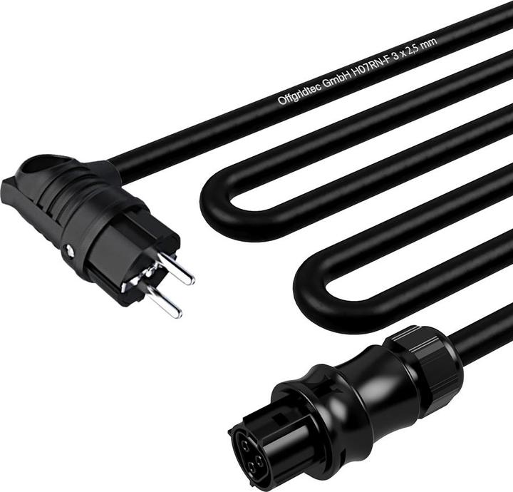 Actual product image Offgridtec 5m connection cable micro inverter with Wieland appliance plug to Schuko socket (angled)