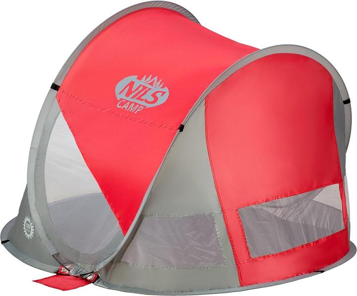 Produktbild Nils Zusammenklappbares Strandzelt NC3142 rot-grau (Strandzelt + Strandmuschel, 1 kg)