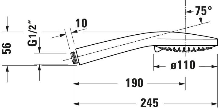 Nährwerte und Zutaten Duravit Handbrause 110, 3 jet schwarz matt (3 Strahlarten, 14 l/min)