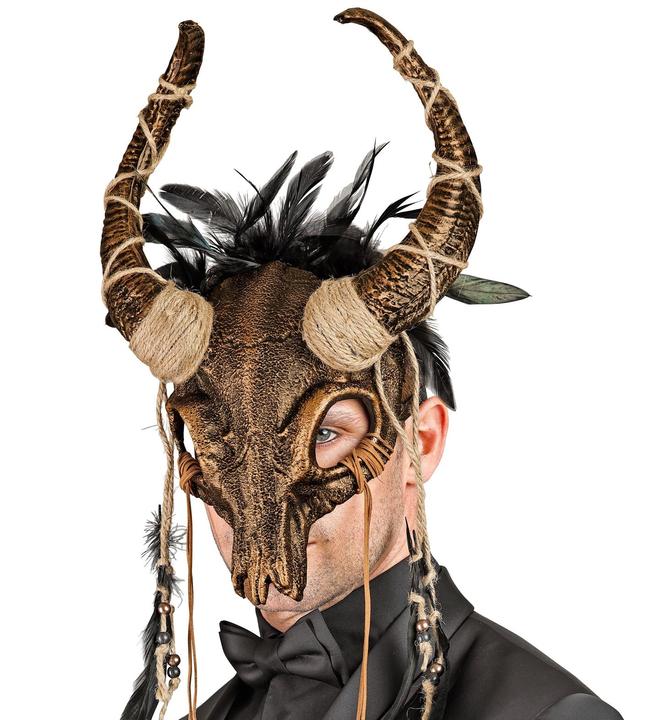 Produktbild Widmann Schamane Maske Stierschädel mit Federn